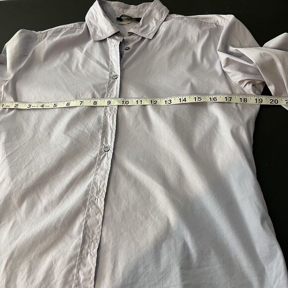 MaxMara Weekend Womens Medium Cotton Button Front Collared Shirt Blouse Purple - Picture 5 of 6